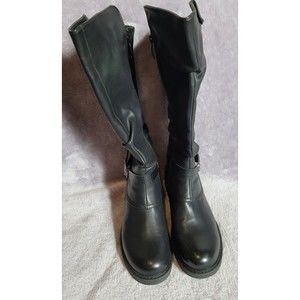 Women’s Extreme by Eddie Marc Moto Faux Leather Black Boots Sz 9